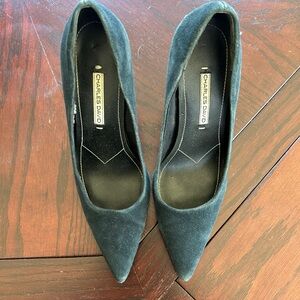 Charles David Black Pointed Toe Suede Pumps